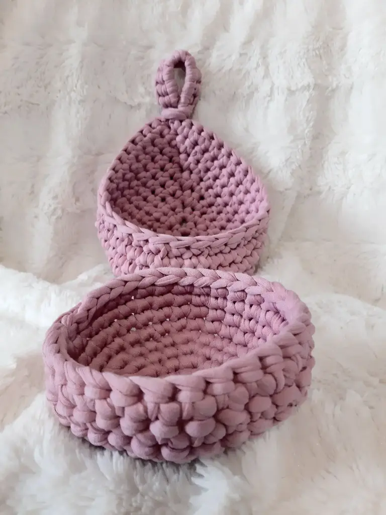 2 PANIERS AU CROCHET (rose/violine)