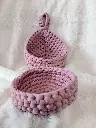 2 PANIERS AU CROCHET (rose/violine)