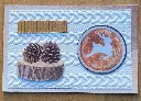 CARTE Cerf et pommes de pin + ENVELOPPE