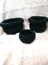3 PANIERS AU CROCHET (vert foncé)