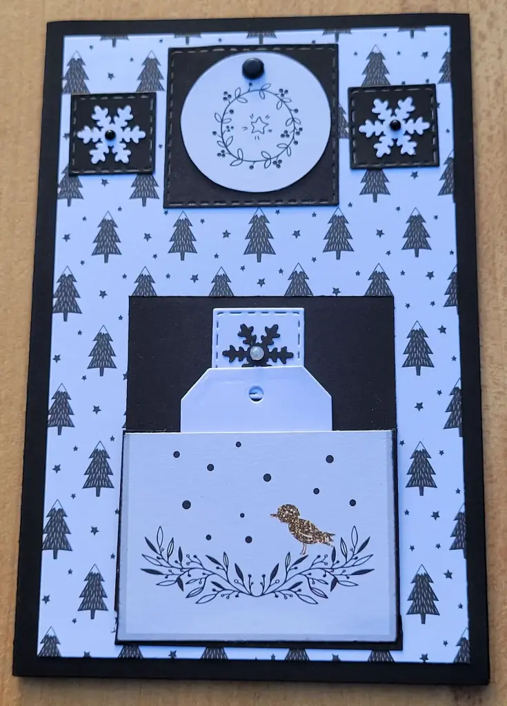 CARTE noire et blanche + ENVELOPPPE