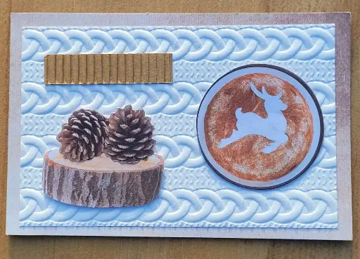 CARTE Cerf et pommes de pin + ENVELOPPE