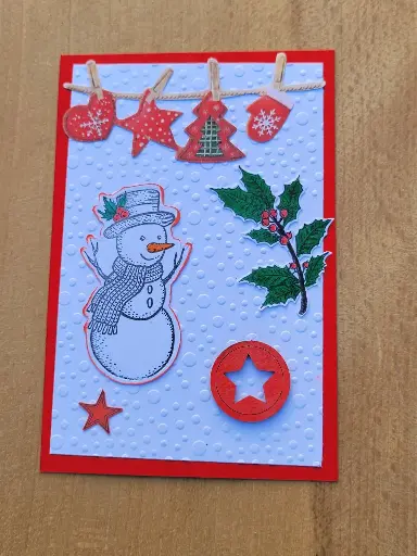 CARTE Bonhomme de neige + ENVELOPPE